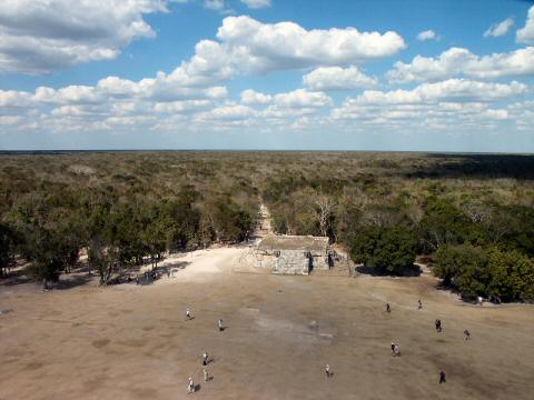 Path to the cenote from the top of the pyramid
